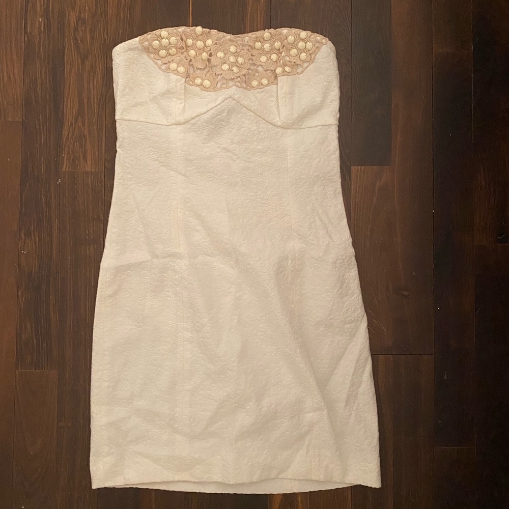 Free People ivory strapless dress